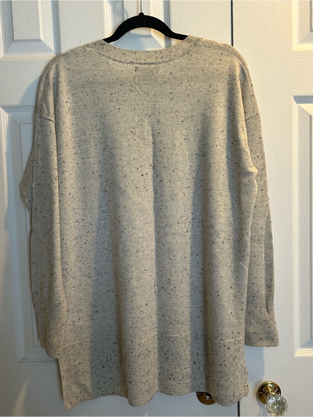 Catherine Malandrino Crewneck Speckled Merino-wool blend Sweater - Cream w/brown - Picture 7 of 13
